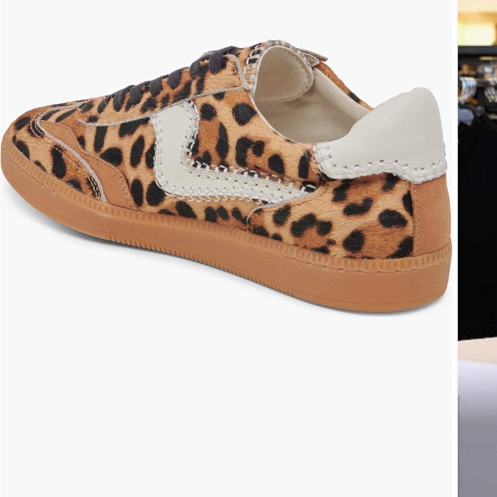 Dolce Vita Leopard Print Sneakers with White Accents and Tan Sole